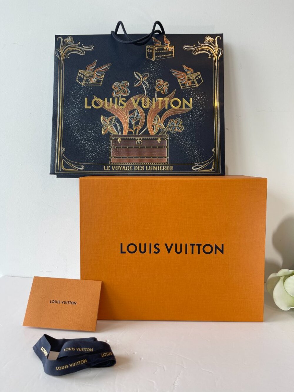 Louis Vuitton Empty Drawer Box & Gift Bag & Ribbon Set "Le Voyage des Lumiรจres"